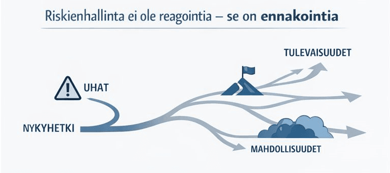 Riskienhallinnalla pyritään sekä torjumaan uhkia että tunnistamaan mahdollisuuksia.